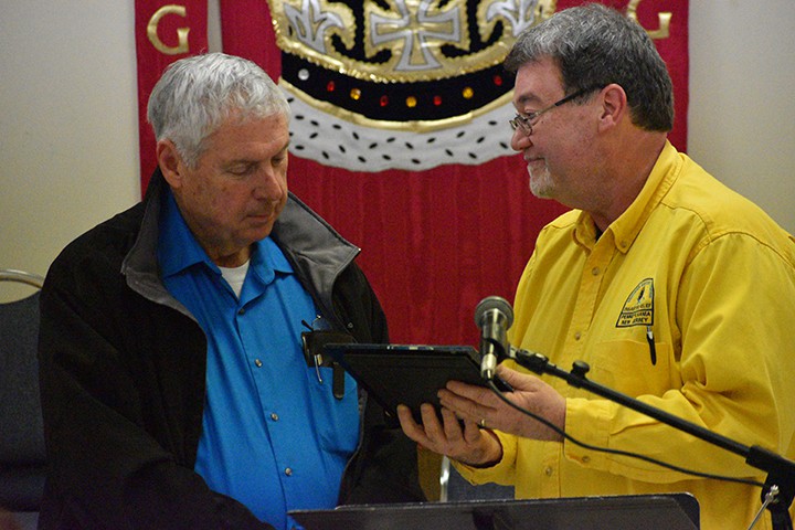 Doug Pilot and the BRN West Disaster Relief Recovery Unit receive a "Power Team" Disaster Relief award.