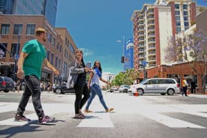 GenSend students walking on street