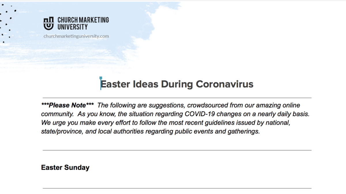 Document with Easter ideas