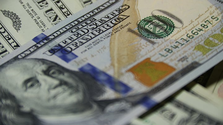 One hundred dollar bills