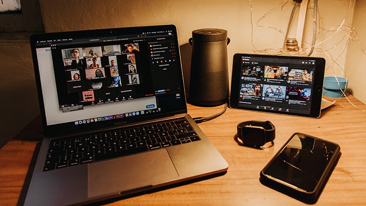 Laptop, phone
