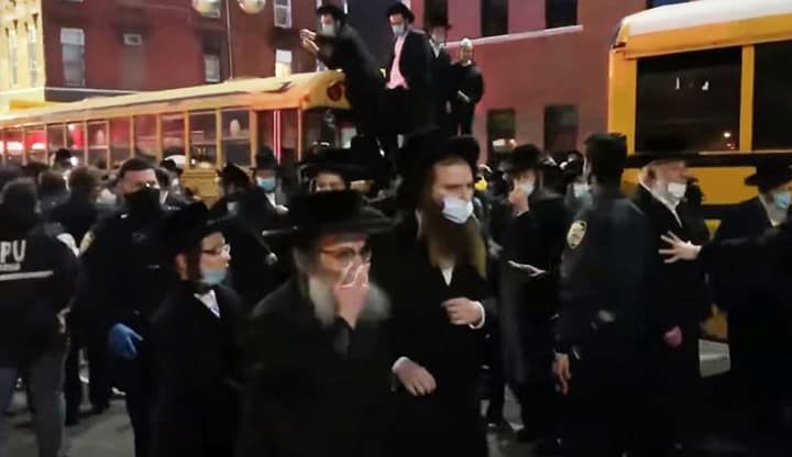 Screen capture of Jewish funeral