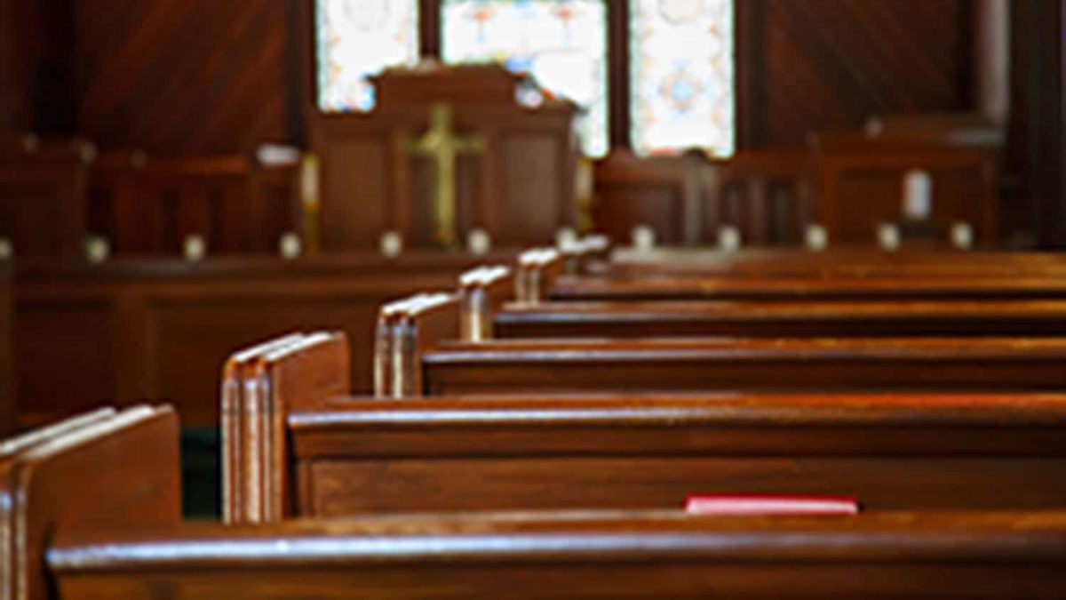 Empty church pews