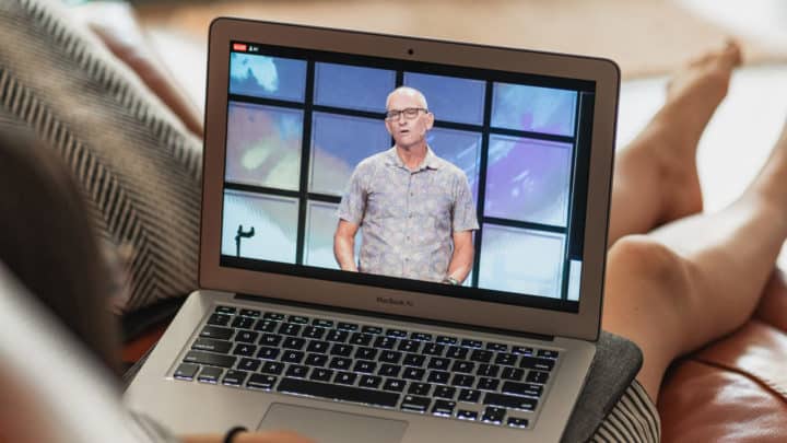 Livestream on laptop