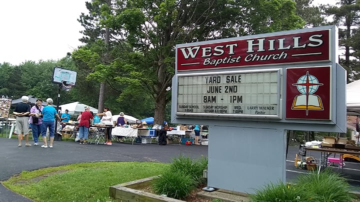 West Hills Baptist Church yard sale outreach