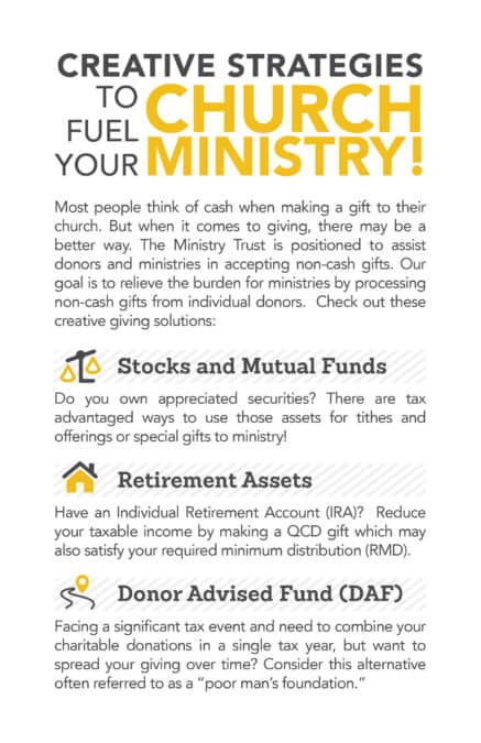 Ministry Trust Non-Cash Giving Options Bulletin - Side 1